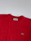Chemise Lacoste Red Cable Knit Crewneck Sweater with Croc Logo (L/XL)