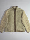 Lacoste Quilted Zip Jacket  Beige Vintage Bomber Style (L)