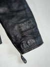 Vintage Screamin’ Eagle Black Leather Jacket with Embossed Tribal Butterfly (M)