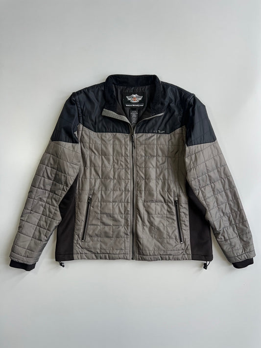 Harley-Davidson Genuine MotorClothes Quilted Convertible Jacket / Vest in Grey & Black (XL)