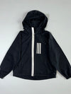 Adidas Black Hooded Windbreaker (White Stripes) (S)
