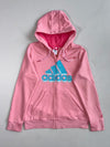 Adidas Pink Big Logo Zip-Up Hoodie (S)