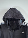 Adidas Black 3-Stripe Hooded Winter Jacket (XL)