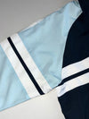 Sergio Tacchini Navy & Sky Blue Colour Block Track Jacket – Striped Panels, Jersey Lined (2XL)