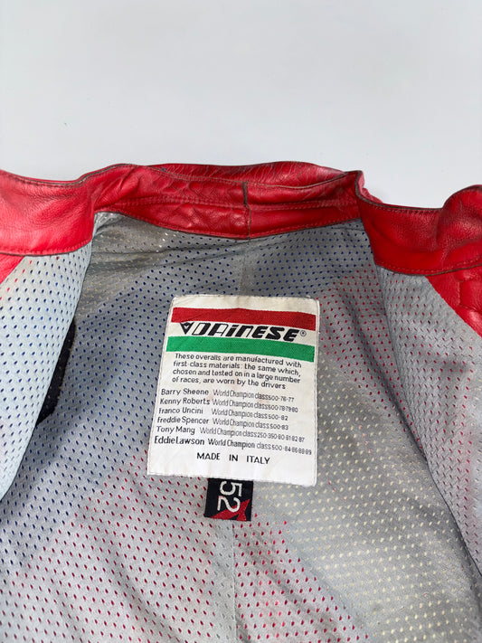 Vintage Dainese Original Pure Italian Leather Motorcycle Racing Jacket (Paded)(S)