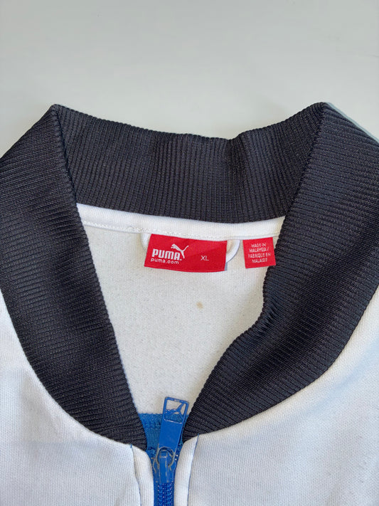 Puma Blue White Colorblock Track Jacket – (L)