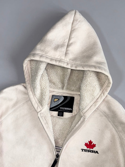 Terra Canada Sherpa-Lined Zip-Up Hooded Jacket (Fur Inside)(XL)