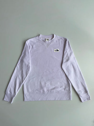 The North Face Heritage Logo Patch Light Grey Crewneck Sweatshirt(S)