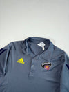 Vintage Adidas Grey Climalite Rugby Polo Shirt (L)