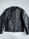ICON “Accelerant” Black Pure Leather Moto Jacket with Back Hump Armor, Mesh Lining (Paded)(L)