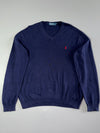 Polo by Ralph Lauren Navy V-Neck Knit Sweater (XL)