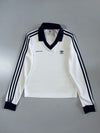 Adidas x Sporty & Rich | Longsleeve Collared Top | White/Navy (XS)