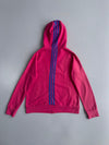 Adidas Pink Zip-Up Hoodie with Blue 3-Stripes (S)