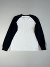 Adidas White & Navy Raglan Long Sleeve T-Shirt (L)