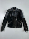 MNG Quilted-Shoulder Leather Biker Jacket Women’s (Xs)