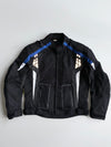 Motorcycle Riding Jacket with Armour & Reflective Panels – Black/Blue(M)