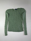 Polo Ralph Lauren Cable Knit Crewneck Sweater – Heather Sage Green (XS)