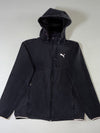 Puma Black Hooded Performance Windbreaker Jacket (Detachable Cap (M)