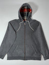 The North Face Plaid-Lined Zip Hoodie – Grey, Men’s (XL)