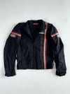 Vintage Spyke Black Racing Stripe Motorcycle Jacket (S)