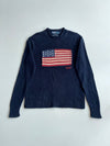 Polo Ralph Lauren Navy Crewneck Sweater with American Flag (M/L)