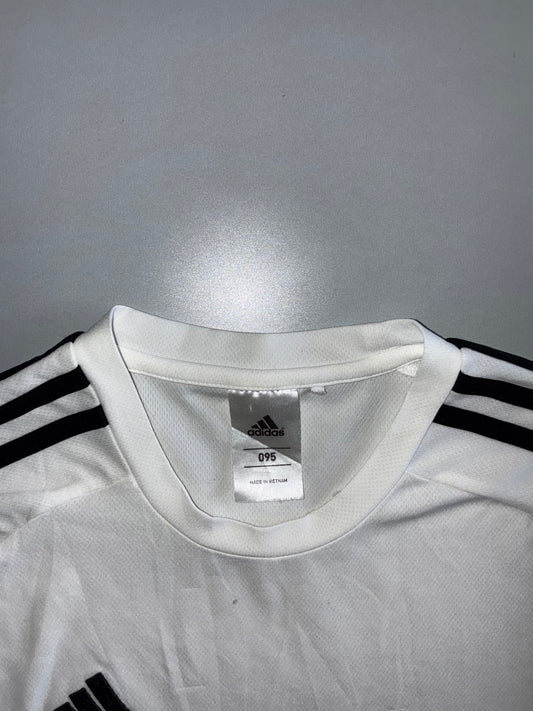 Adidas Climalite 3-Stripe Long Sleeve Football Training Top — White/Black (S/M)