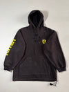 Vintage Ferrari Black Embroidered Logo Pullover Hoodie (M)