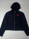 Nike Air | Cropped Zip-Up Hoodie – Black & Red | (XL)