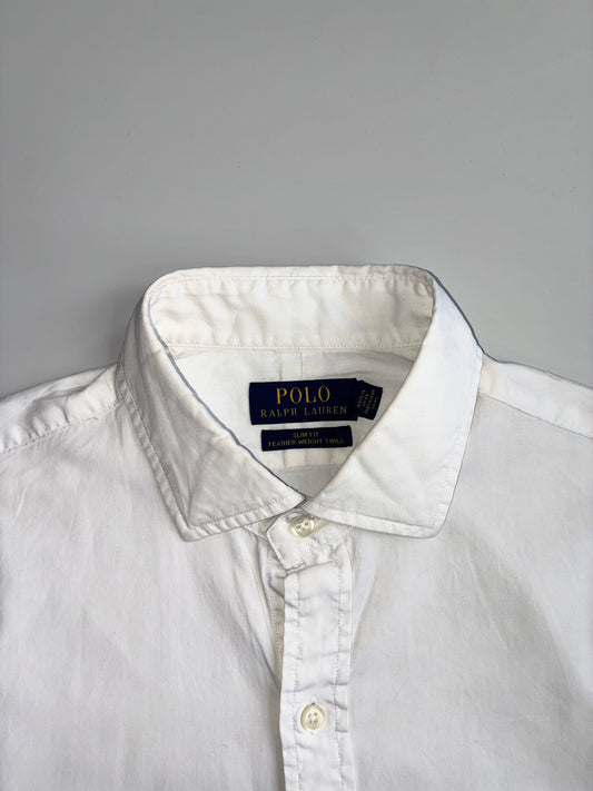 Polo Ralph Lauren Slim Fit Shirt — White Feather Weight Twill (M)