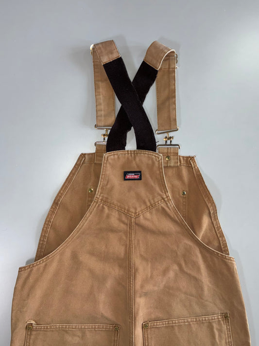 Vintage Dickies Tan Canvas Bib Overalls (Full L:65| Pant - W:36 |L:43)