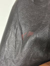 ROBO Black Leather-Look Collared Zip-Up Jacket (S)