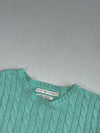 Vintage 90s Tommy Hilfiger Mint Green Cable Knit Sweater – Made in Hong Kong (S/M)