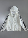 Adidas White 3-Stripe Hooded Windbreaker (S)