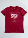 Jack & Jones Maroon Graphic Print T-Shirt (Size L)