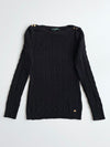 Lauren Ralph Lauren Black Cable Knit Sweater with Gold Buttons | woman’s Size (XS)