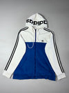 Adidas | White & Royal Blue Colorblock Hood Logo Zip Hoodie | (M)