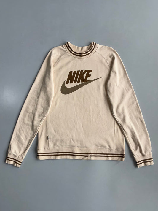 Nike | Cream Brown Striped Sweatshirt | (XL)