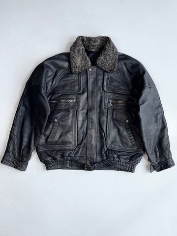 ZSuper Premium Original Heavy Leather Jacket (2XL)