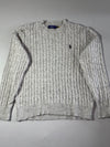 Polo Ralph Lauren Grey Cable Knit Crewneck Sweater (M)