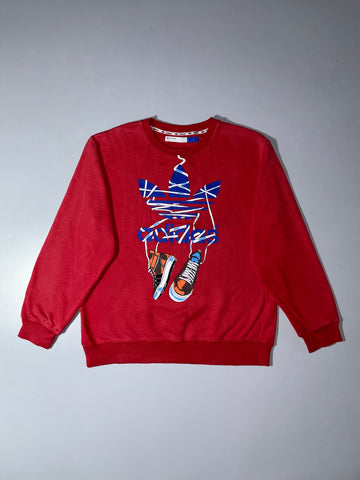 Adidas Originals Trefoil Sneaker Graphic Crewneck – Maroon (M)