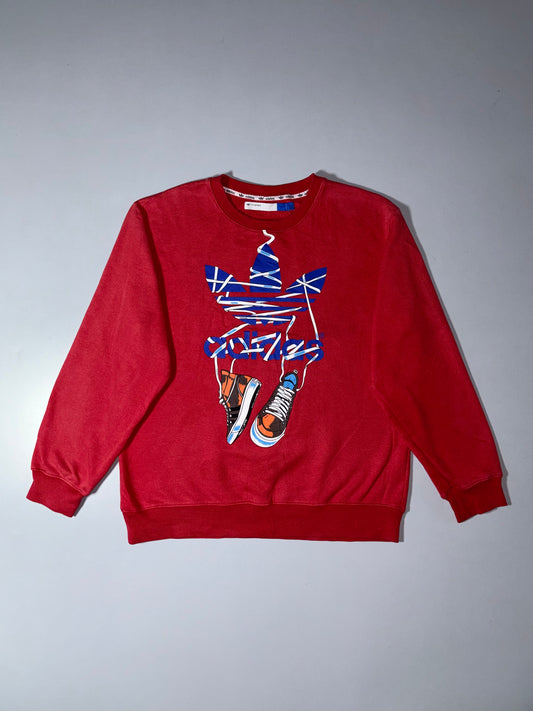 Adidas Originals Trefoil Sneaker Graphic Crewneck – Maroon (M)