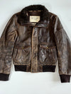 Vintage Abercrombie & Fitch Rollins Distressed Leather Bomber Jacket (S/M)