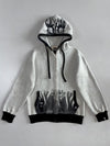 Double Diamond “I Am Hot” Grey Flame Graphic Zip Hoodie (M)