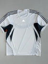 Adidas White and Grey Three Stripe Training Jersey (L)