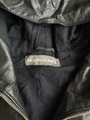 Meatpacking D. Black Leather Hooded Zip Jacket(S)