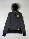 Roots Sporting Goods Grey Faux-Fur Hood Half-Zip Pullover (XS)