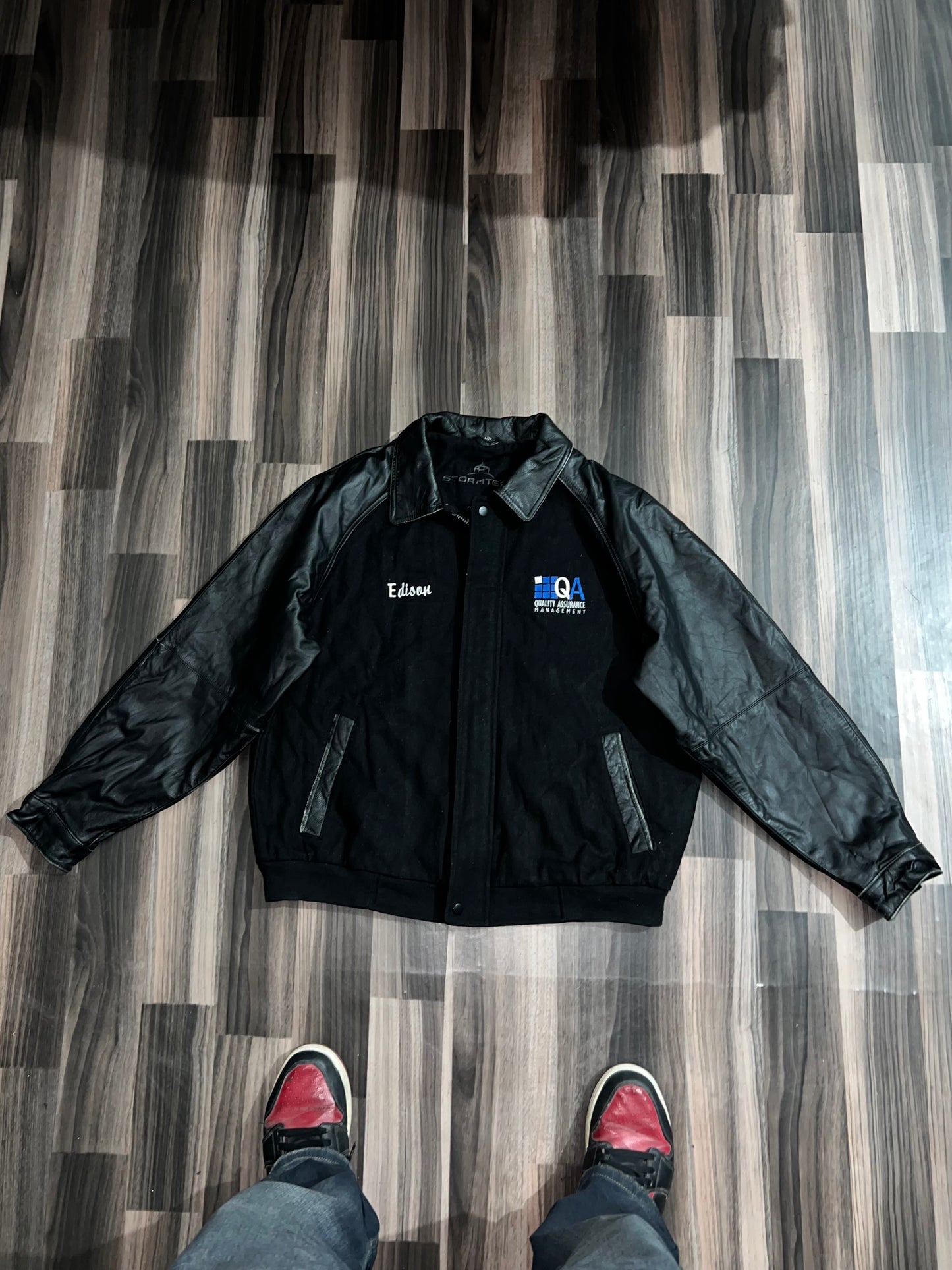 zPremium Leather Sleeve Jacket (L/Xl)