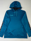 Hummel Chevron Performance Pullover Hoodie – Teal Blue (M)
