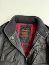 Schott NYC Black Military Flight Bomber Jacket with Tartan Lining & Hood (M/L)