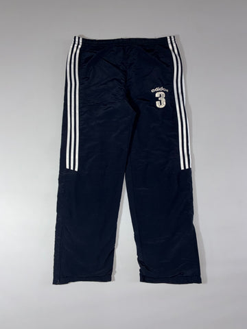 Vintage 90s Adidas "3" Fleece-Lined Track Pants (W:38) (L:41)